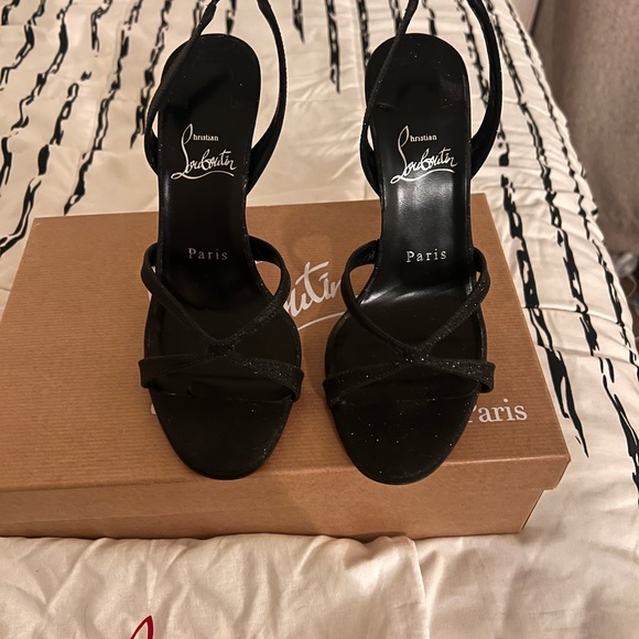 Christian Louboutin Black Glitter Heels - Picture 4 of 9